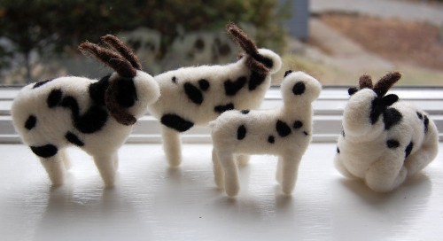Jacob Sheep needle felted figurines